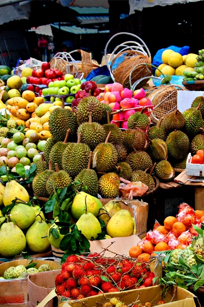 voyage gastronomique vietnam marche fruits