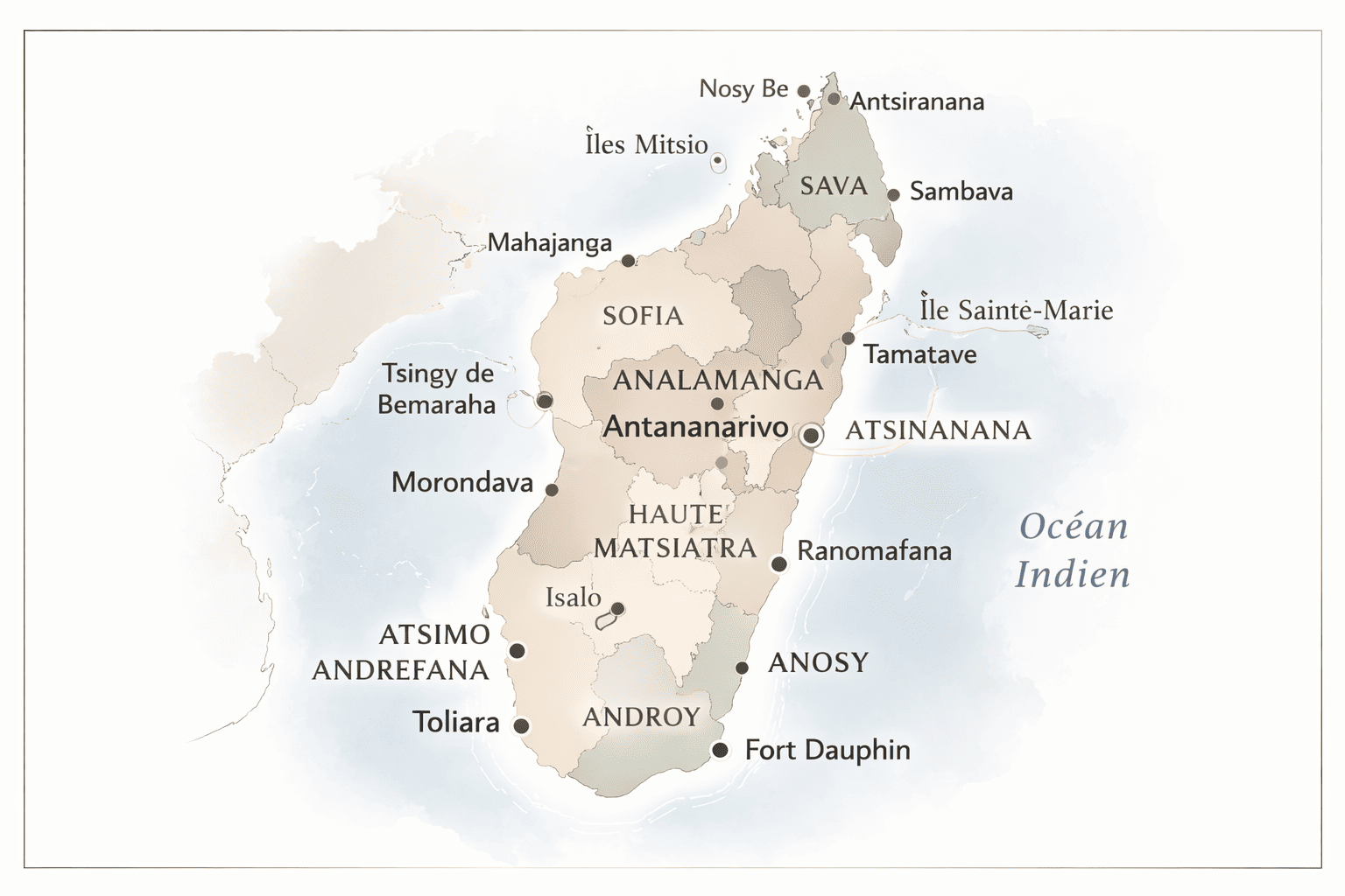 Guide de voyage Madagascar carte