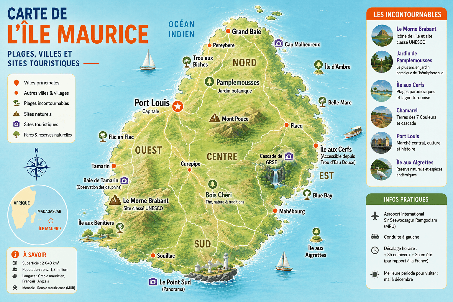 Guide voyage île Maurice carte