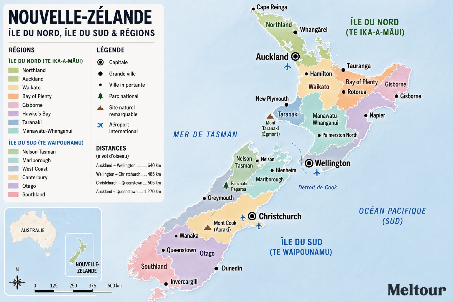 Guide voyage Nouvelle-Zélande carte
