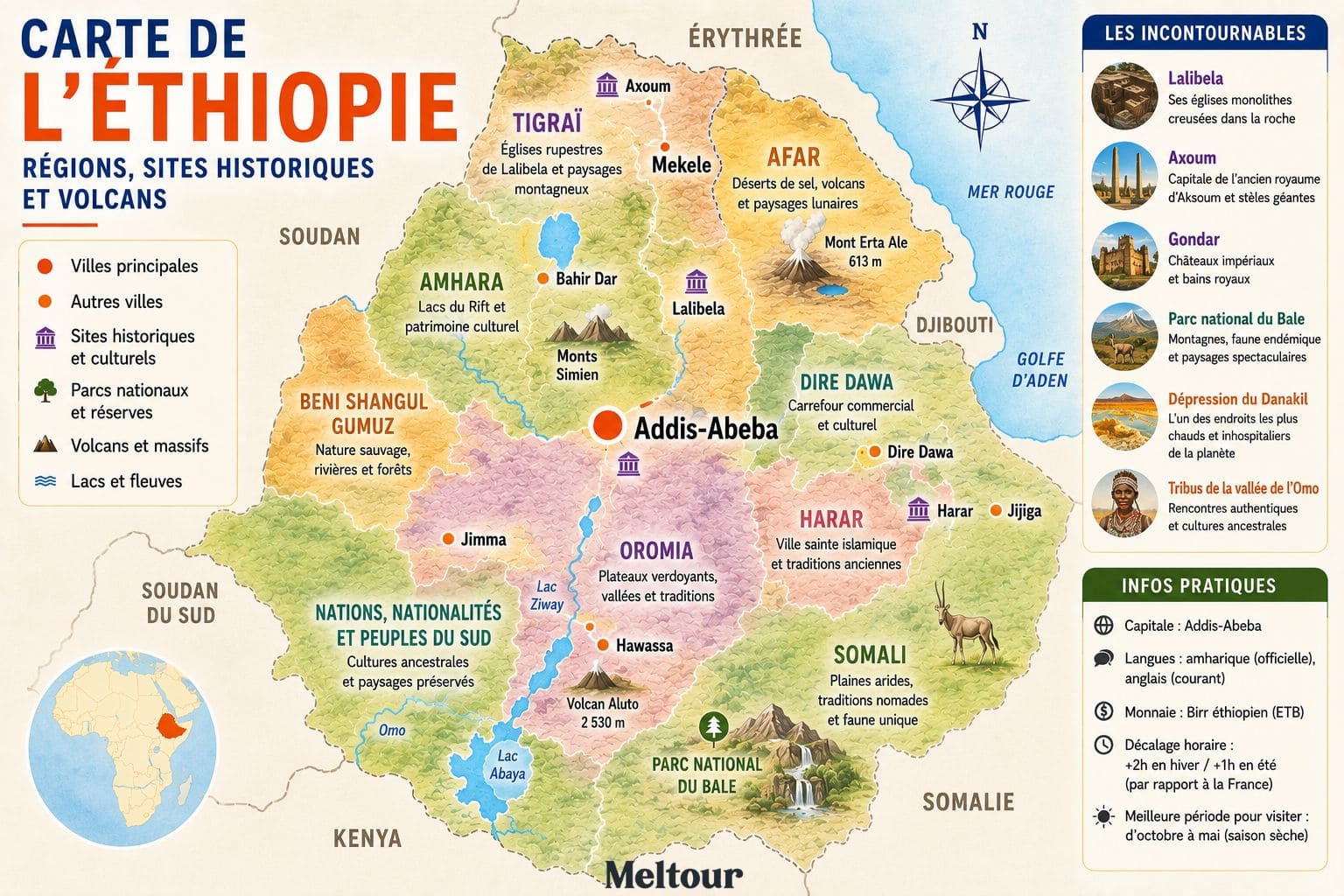 Guide voyage Ethiopie carte