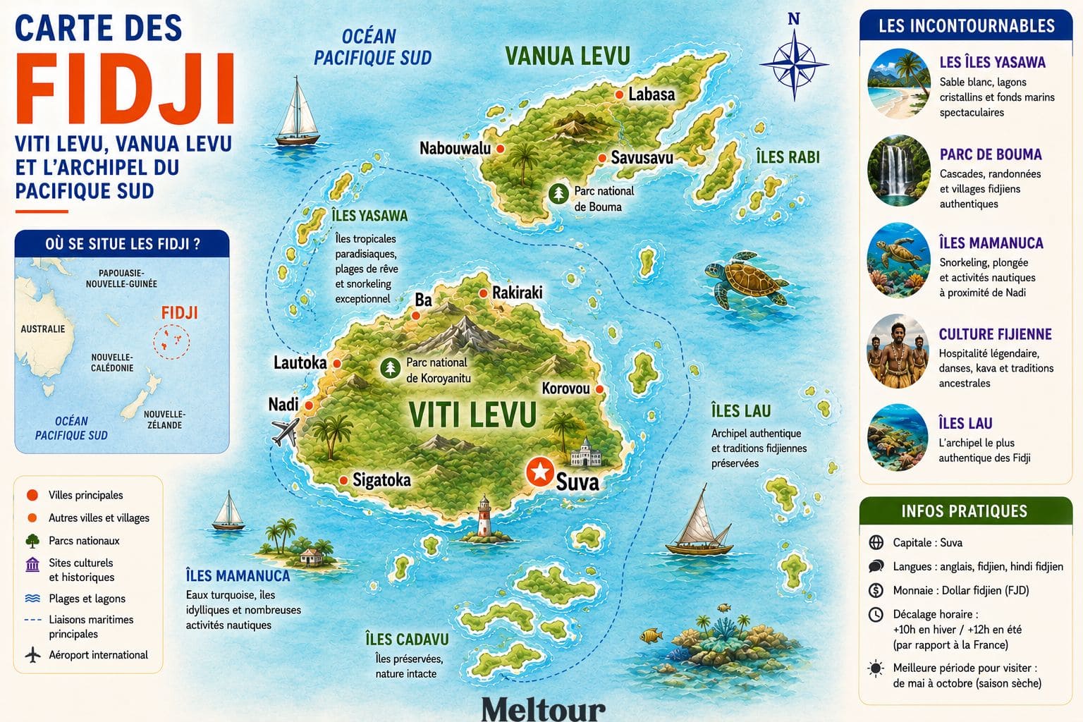 Guide voyage Fidji carte