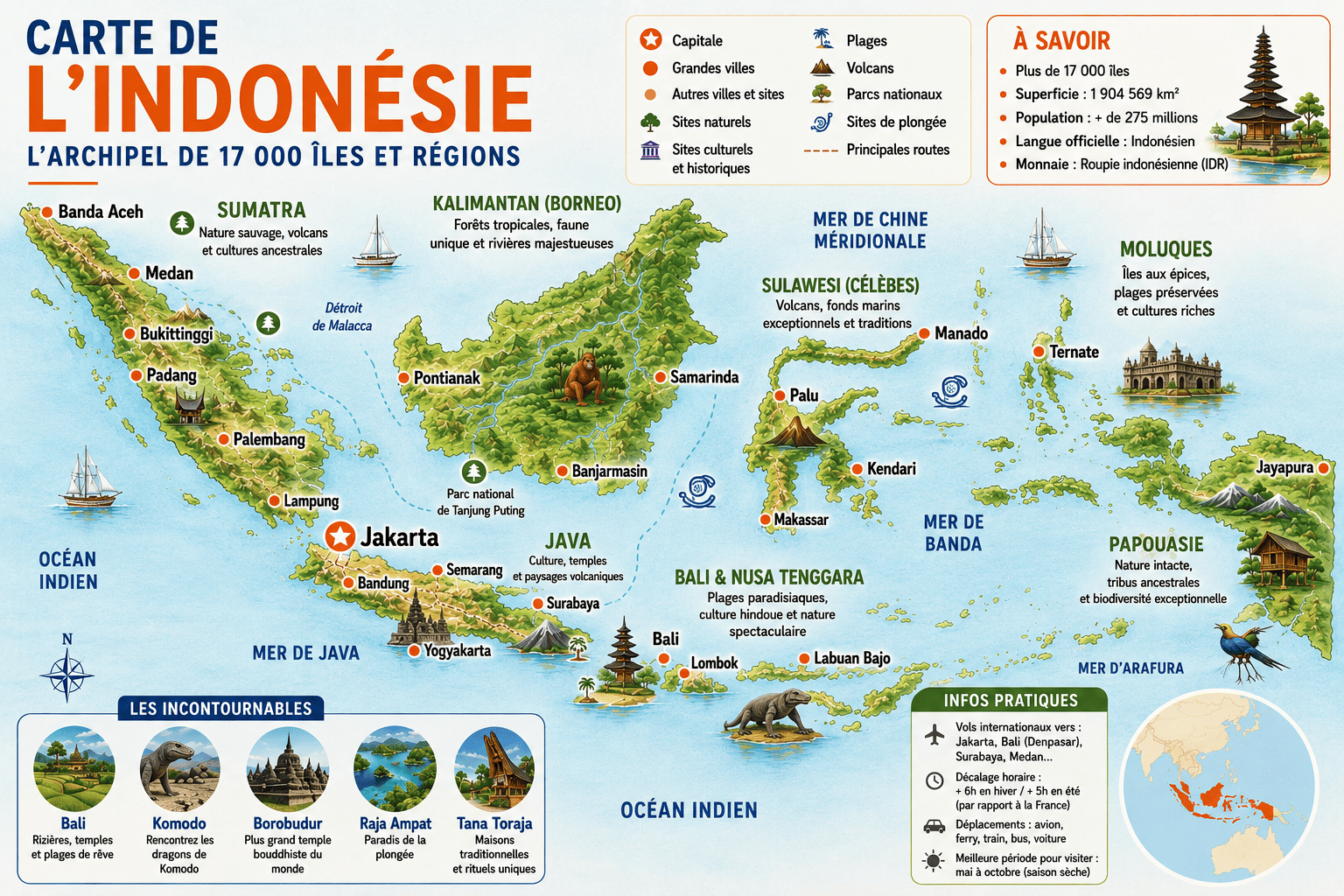 Guide voyage Indonésie carte