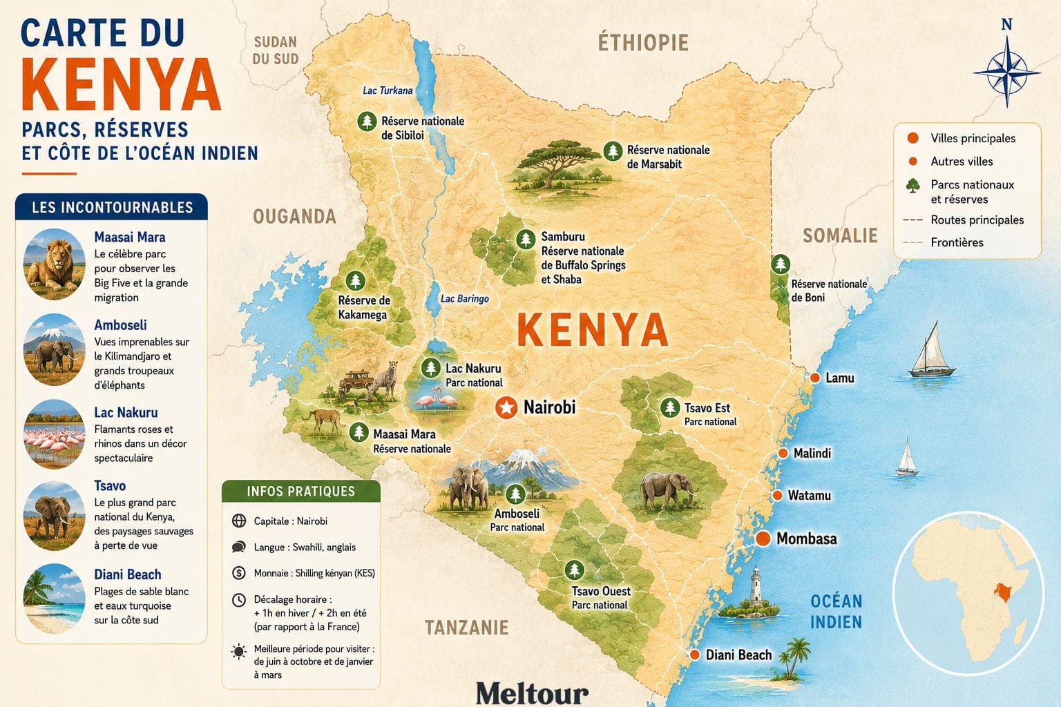 Guide voyage Kenya carte