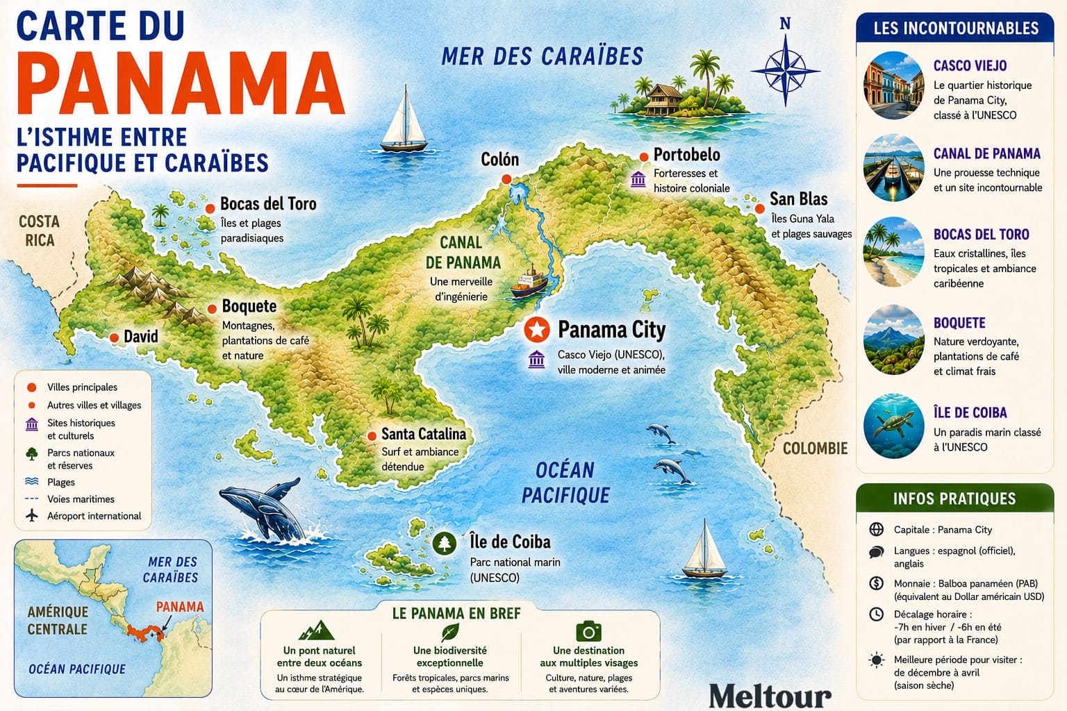 Guide voyage Panama carte