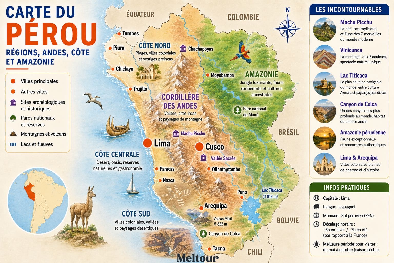 Guide voyage Pérou carte