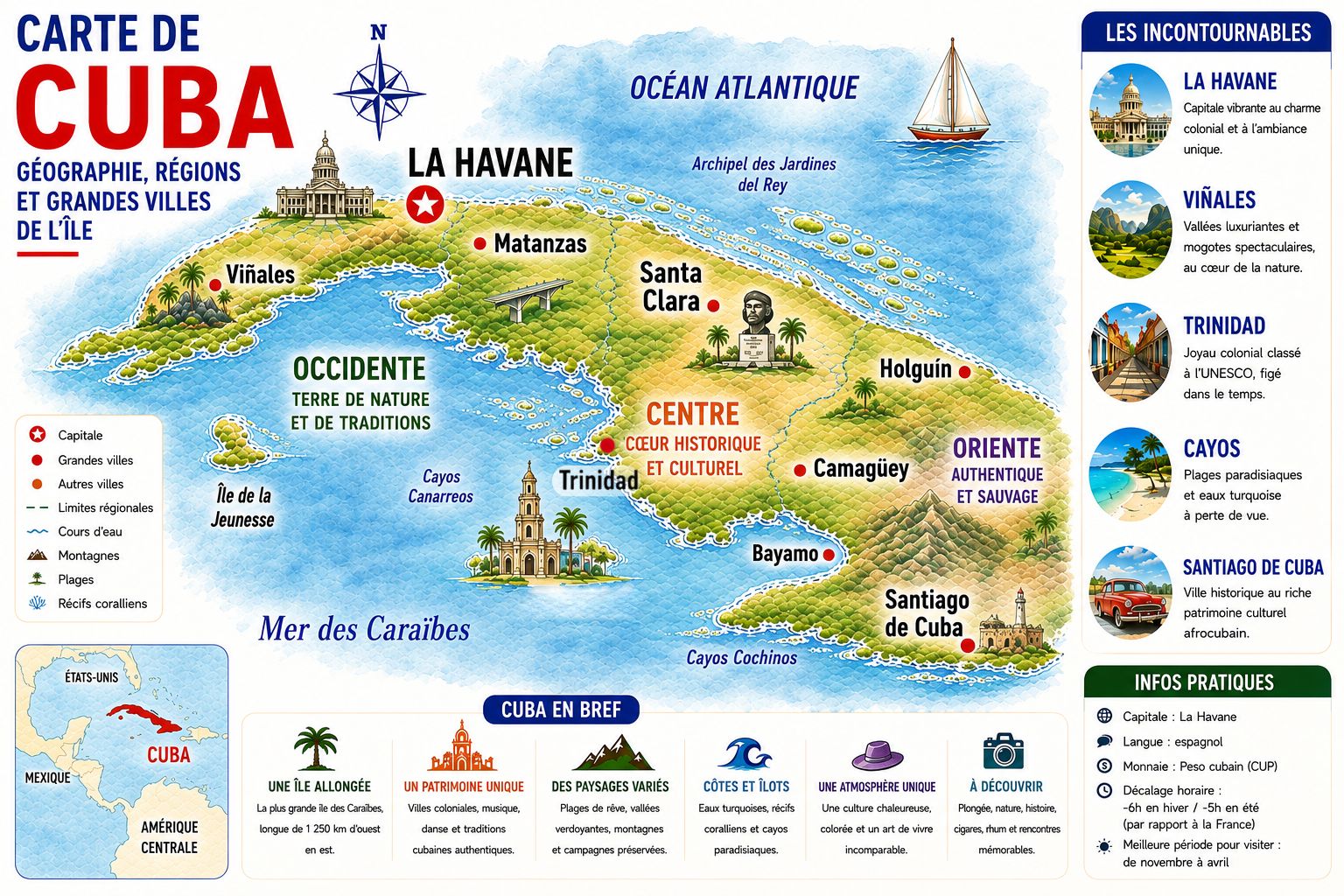 Guide voyage Cuba carte